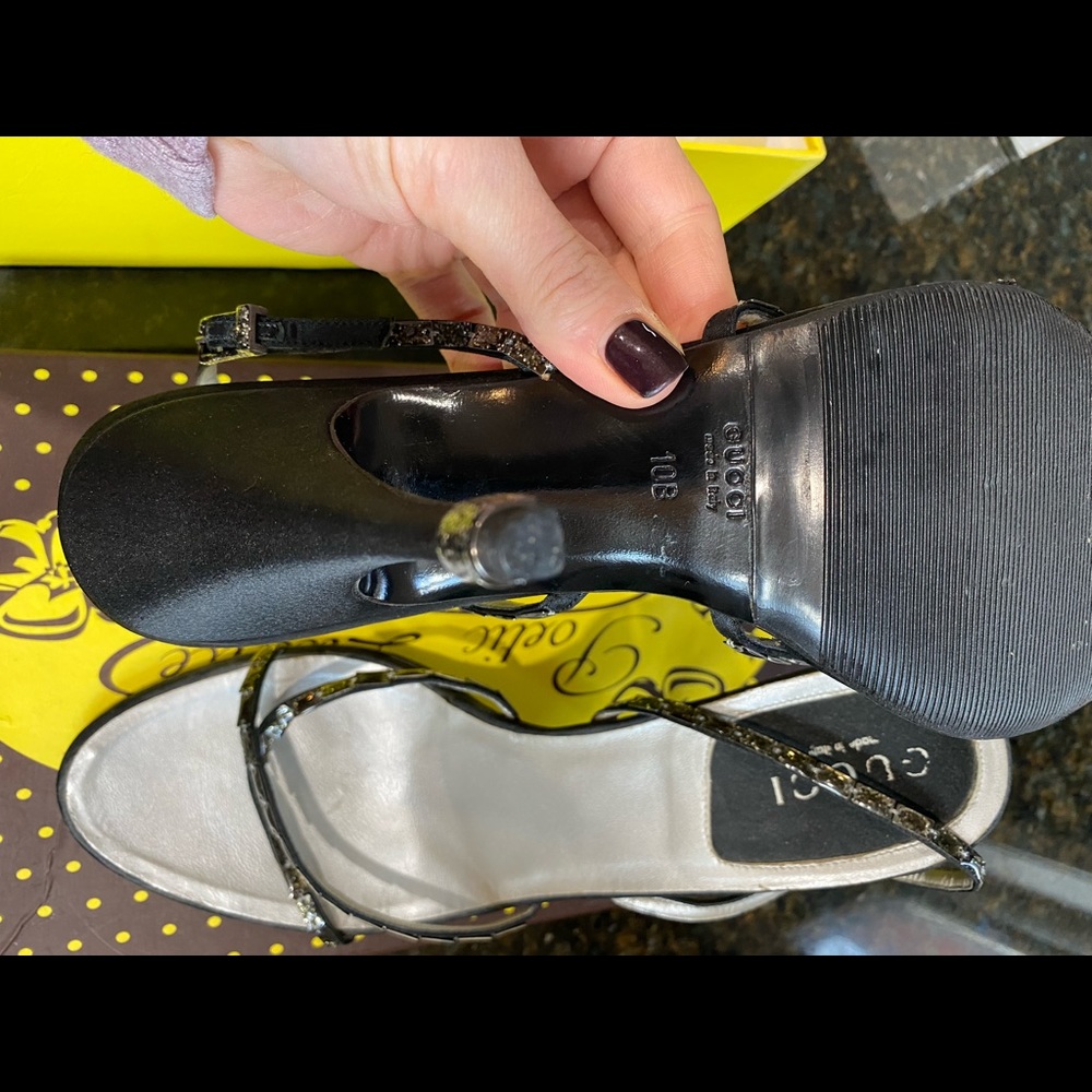 Black Gucci Stiletto with Satin Heel Size 10B